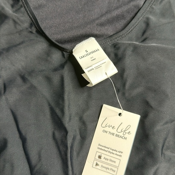 Black Deep V Neck Crisscross Back Adjustable Strap one piece. Sz Small - Picture 7 of 9